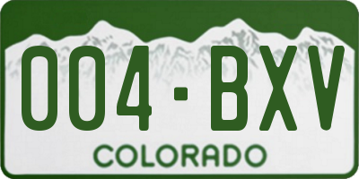 CO license plate 004BXV