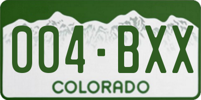 CO license plate 004BXX