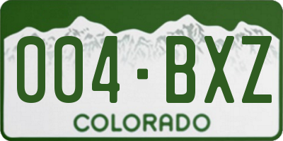 CO license plate 004BXZ