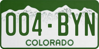 CO license plate 004BYN