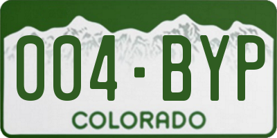 CO license plate 004BYP
