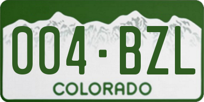 CO license plate 004BZL