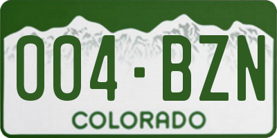 CO license plate 004BZN