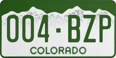 CO license plate 004BZP