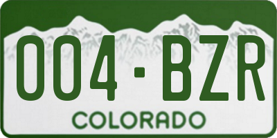 CO license plate 004BZR