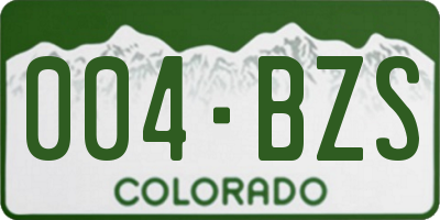 CO license plate 004BZS