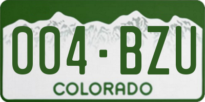 CO license plate 004BZU