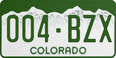 CO license plate 004BZX