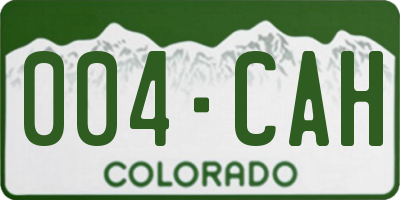 CO license plate 004CAH