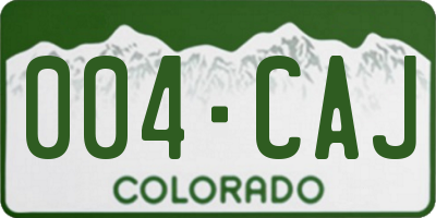 CO license plate 004CAJ