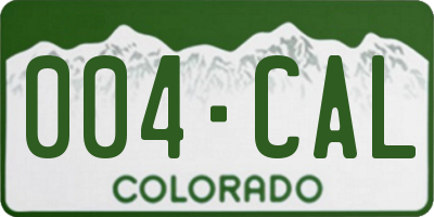 CO license plate 004CAL