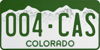 CO license plate 004CAS