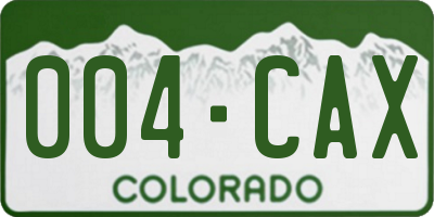 CO license plate 004CAX