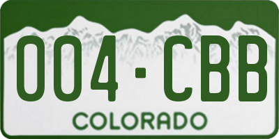 CO license plate 004CBB