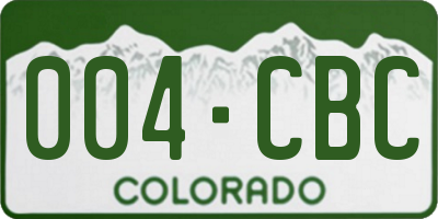 CO license plate 004CBC