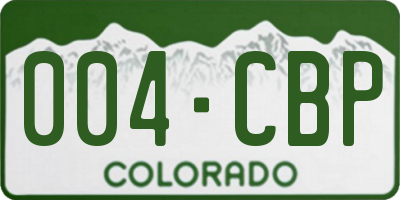 CO license plate 004CBP