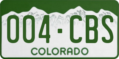 CO license plate 004CBS
