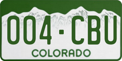 CO license plate 004CBU