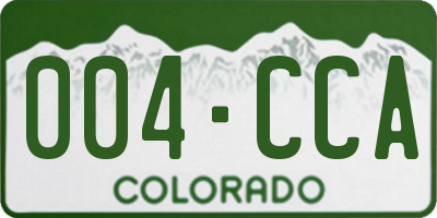 CO license plate 004CCA