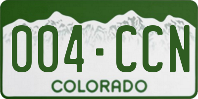 CO license plate 004CCN