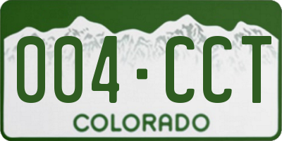 CO license plate 004CCT