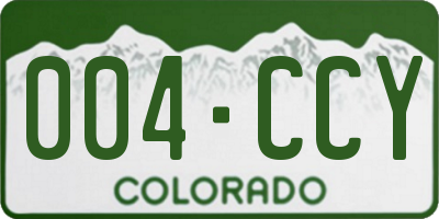 CO license plate 004CCY