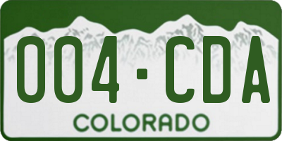 CO license plate 004CDA