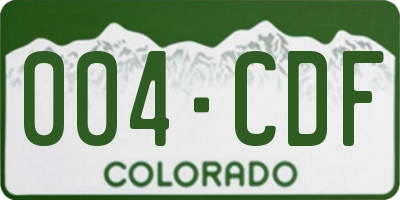 CO license plate 004CDF