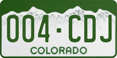 CO license plate 004CDJ