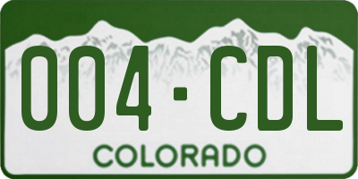 CO license plate 004CDL