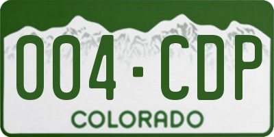 CO license plate 004CDP
