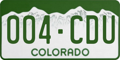 CO license plate 004CDU