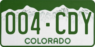 CO license plate 004CDY