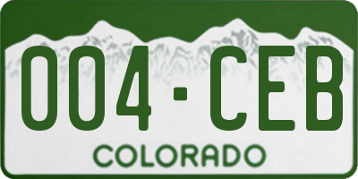 CO license plate 004CEB