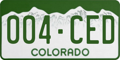 CO license plate 004CED