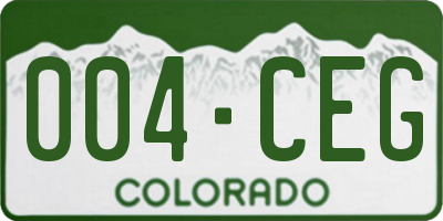 CO license plate 004CEG