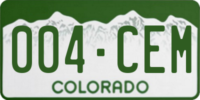 CO license plate 004CEM