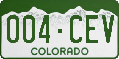 CO license plate 004CEV
