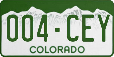 CO license plate 004CEY