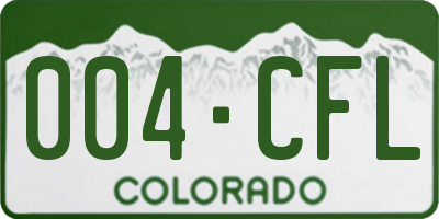 CO license plate 004CFL