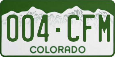 CO license plate 004CFM