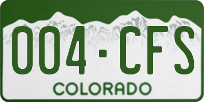 CO license plate 004CFS