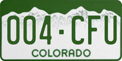 CO license plate 004CFU