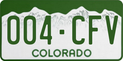 CO license plate 004CFV