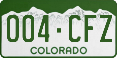 CO license plate 004CFZ