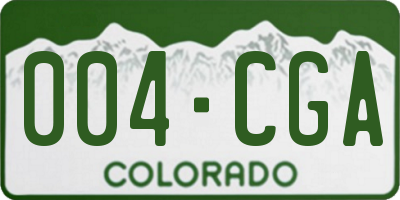 CO license plate 004CGA