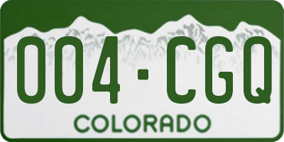 CO license plate 004CGQ