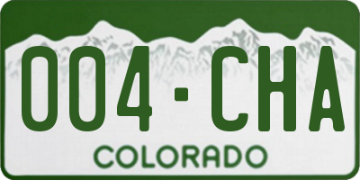 CO license plate 004CHA