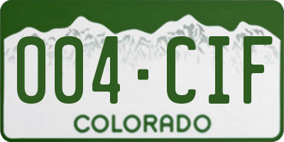 CO license plate 004CIF