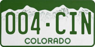 CO license plate 004CIN